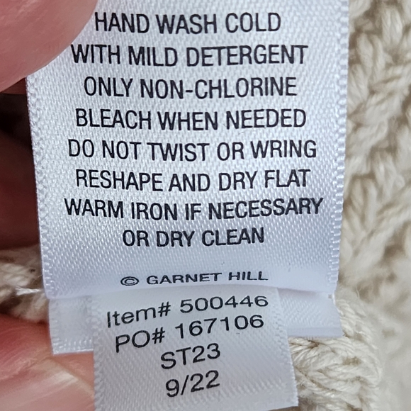 Garnet Hill Beige Linen And Organi Cotton Cable Pullover Sweater - Picture 6 of 6